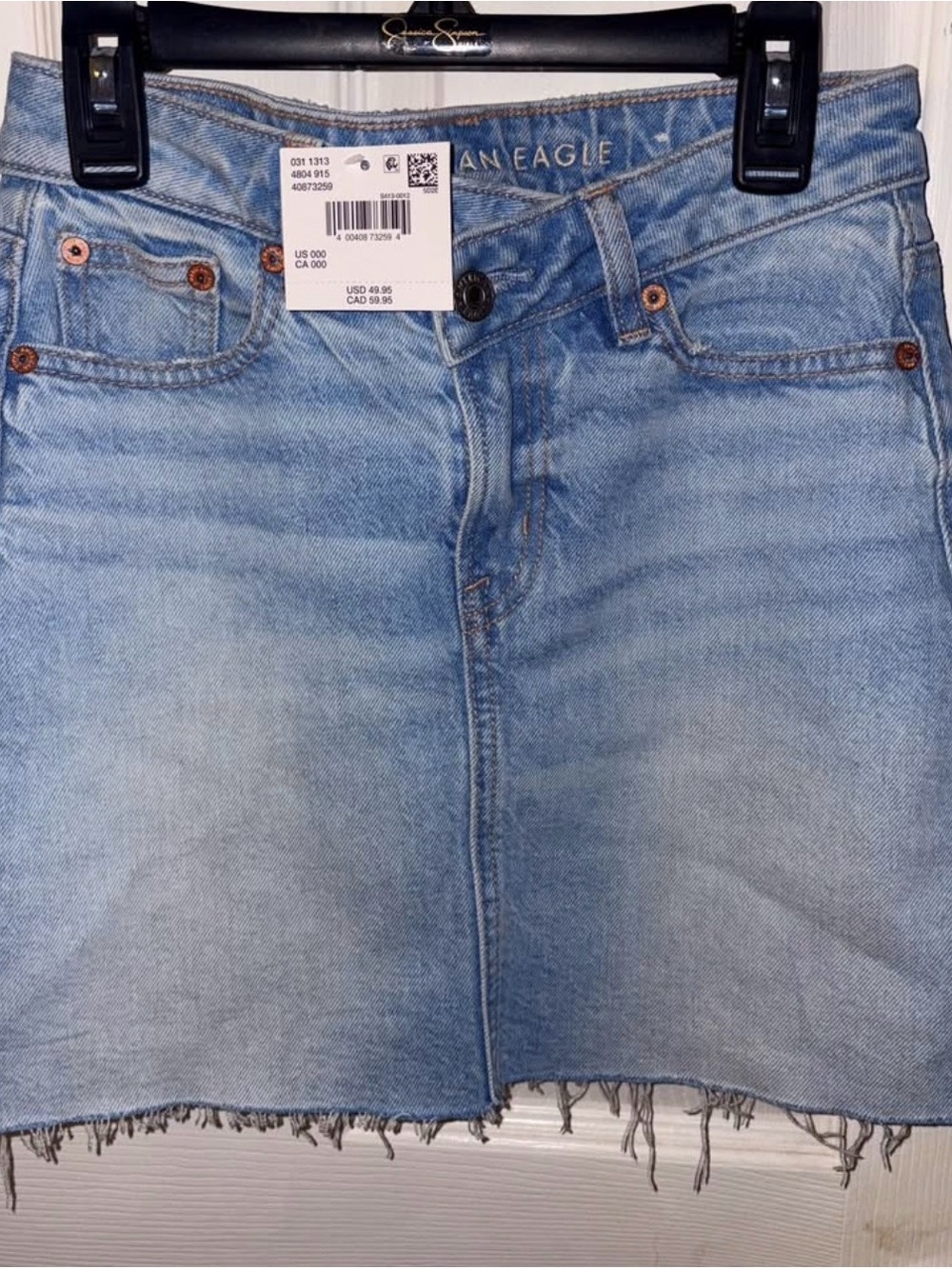 American Eagle Outfitters Light Wash Denim Mini Skirt